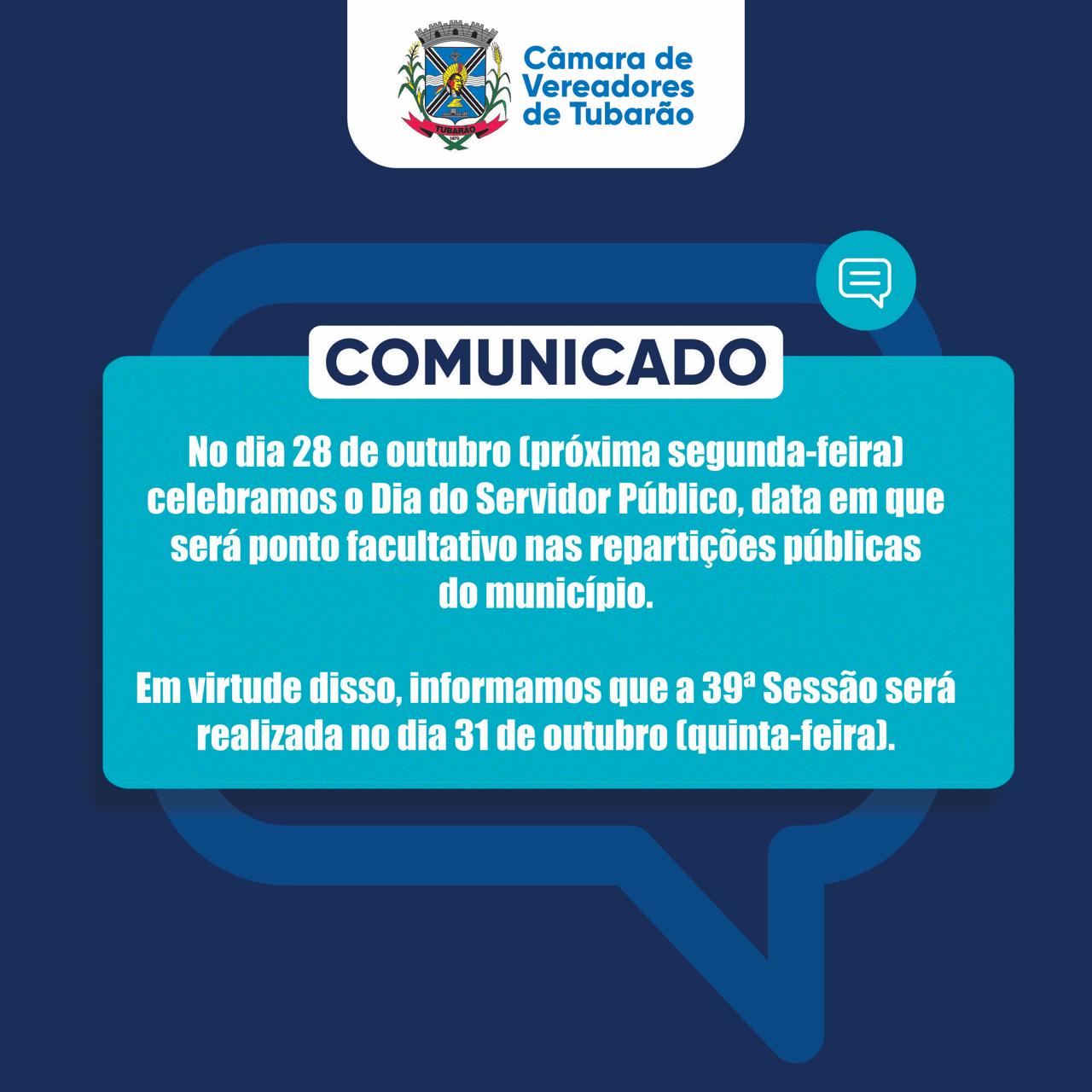 COMUNICADO: DIA DO SERVIDOR PÚBLICO