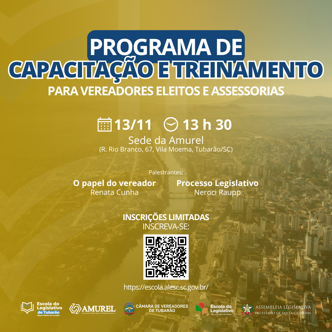 CAPACITAÇÃO E TREINAMENTO PARA VEREADORES ELEITOS E ASSESSORIAS