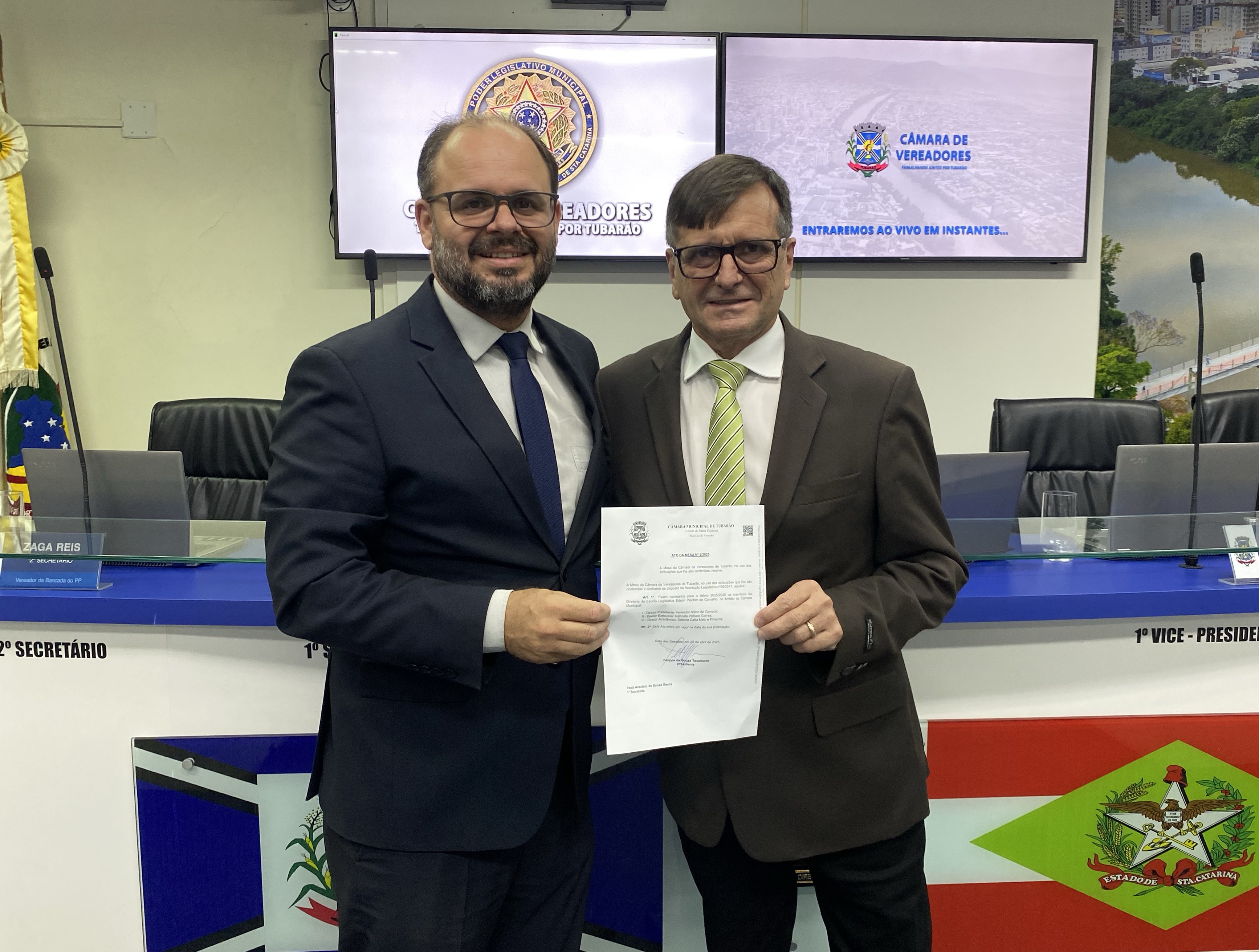 Vereador Nilton de Campos assume presidência da Escola do Legislativo de Tubarão