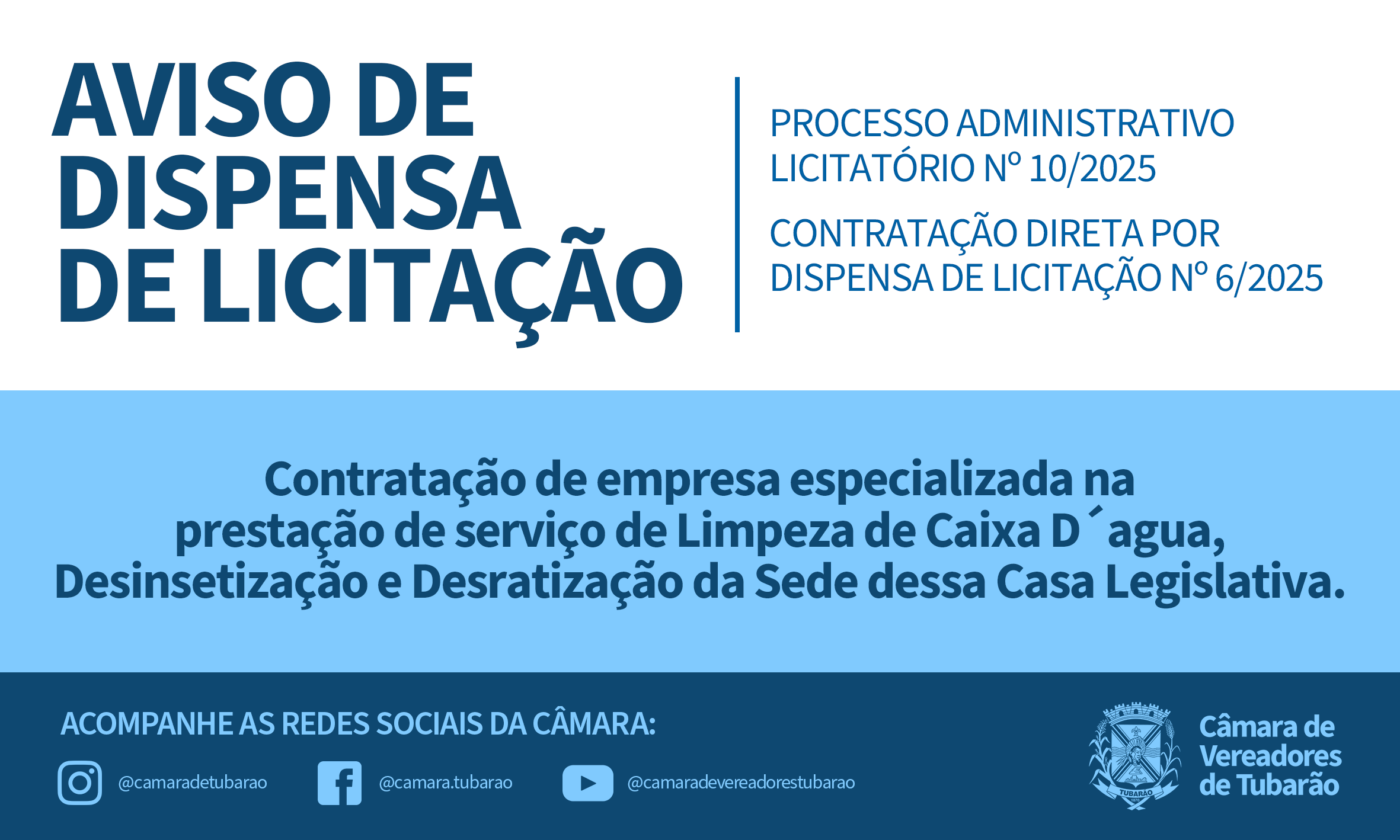 AVISO DE DISPENSA DE LICITAÇÃO – DESINSETIZAÇÃO