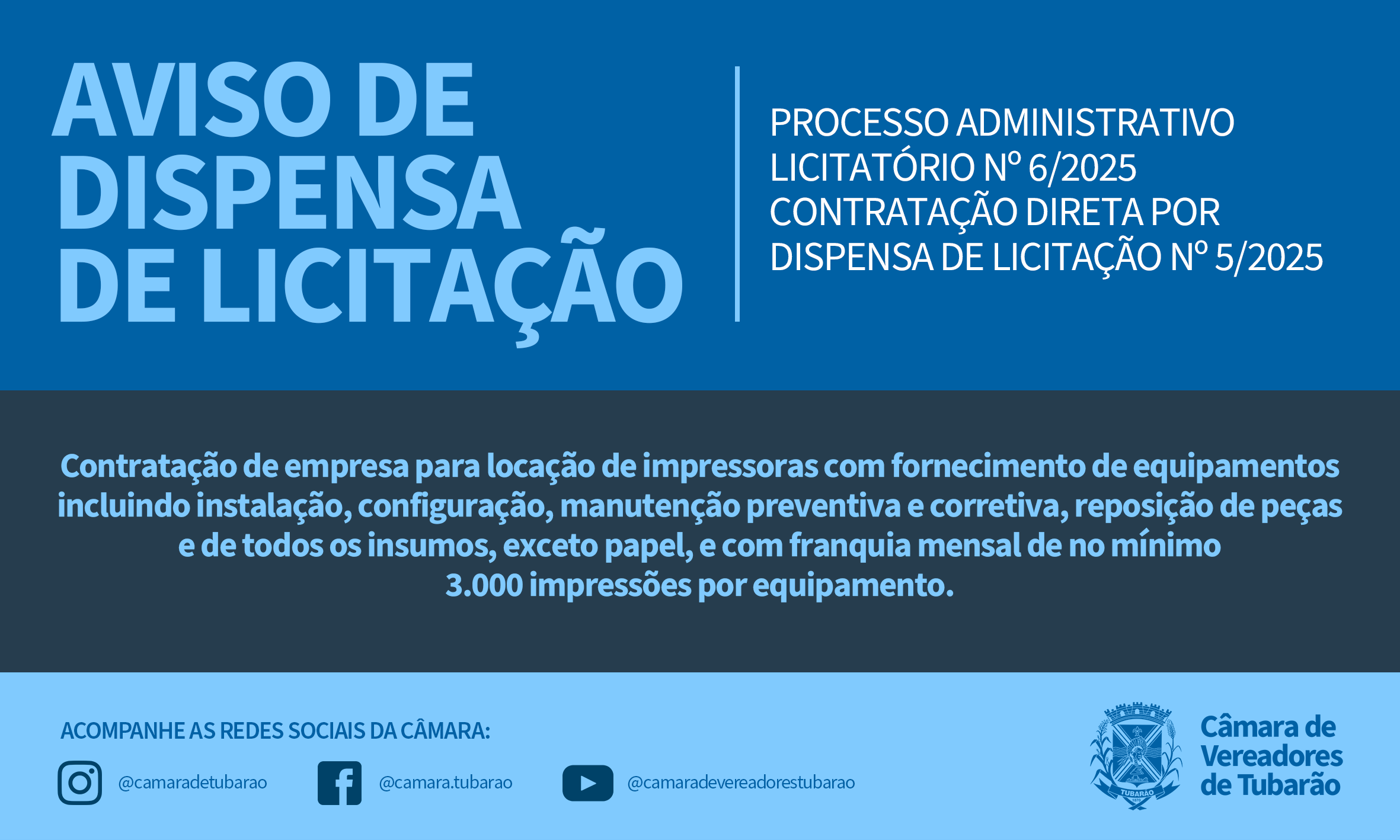 AVISO DE DISPENSA DE LICITAÇÃO – IMPRESSORAS